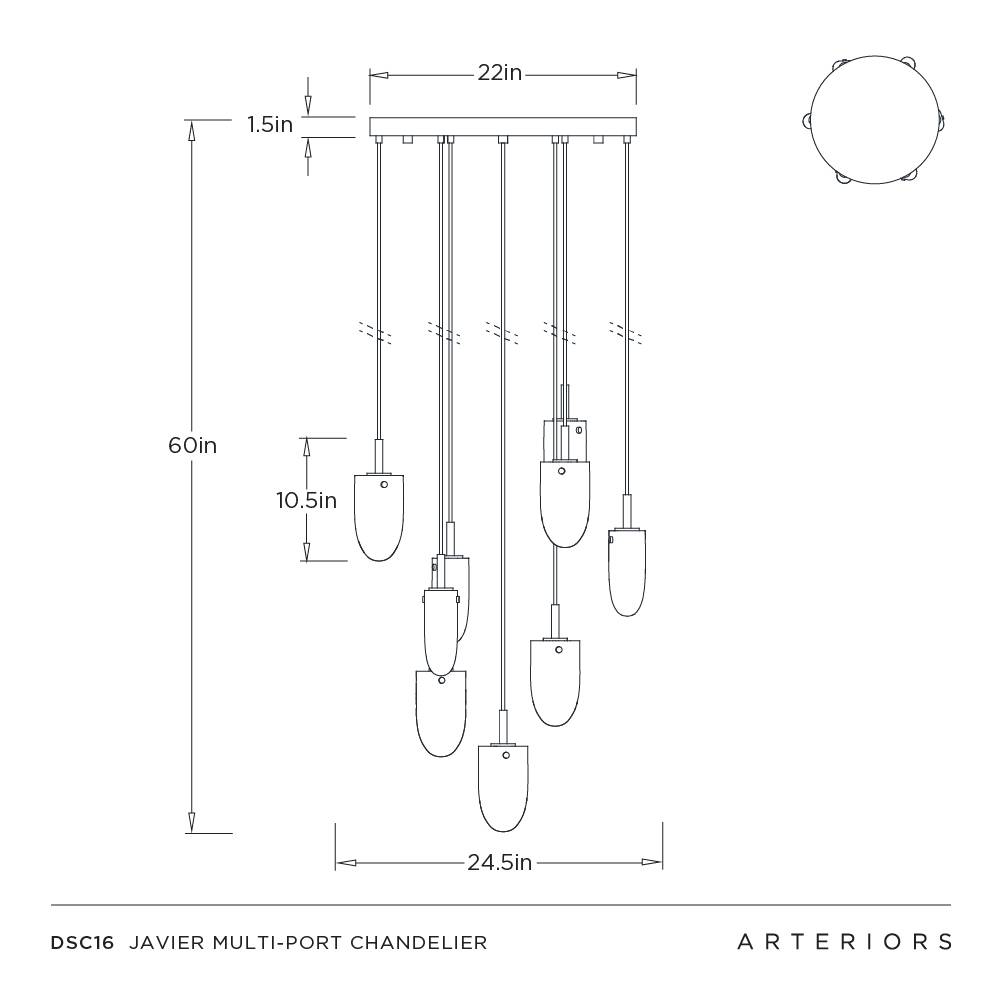 Javier Multi-Port Chandelier by Arteriors - view 7
