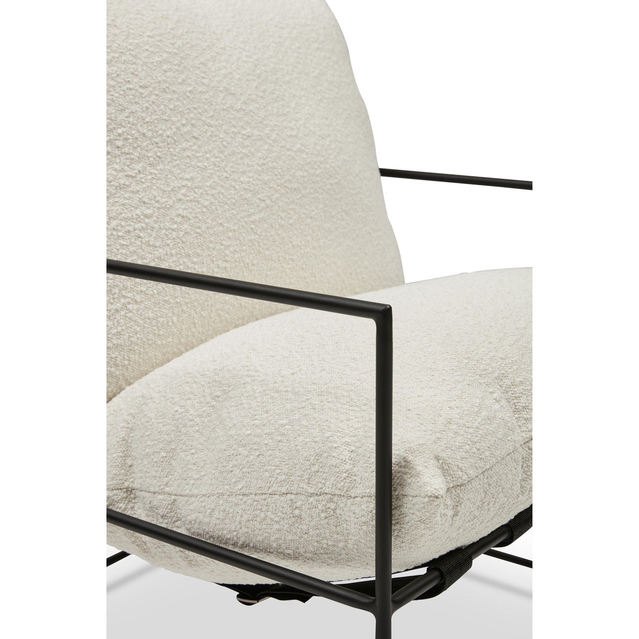 Metro - Trent Accent Chair - White Bouclé Upholstery