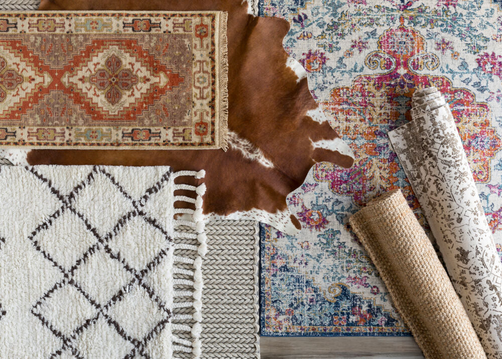 Harput Aqua/Saffron Machine Woven Rug - styleshot