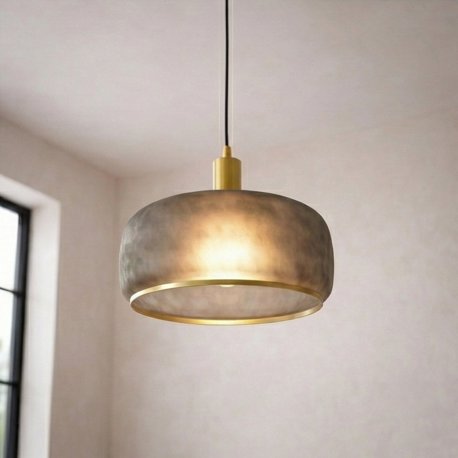 Dune Pendant Lamp | Black Sprayed Finish and Gold Accents