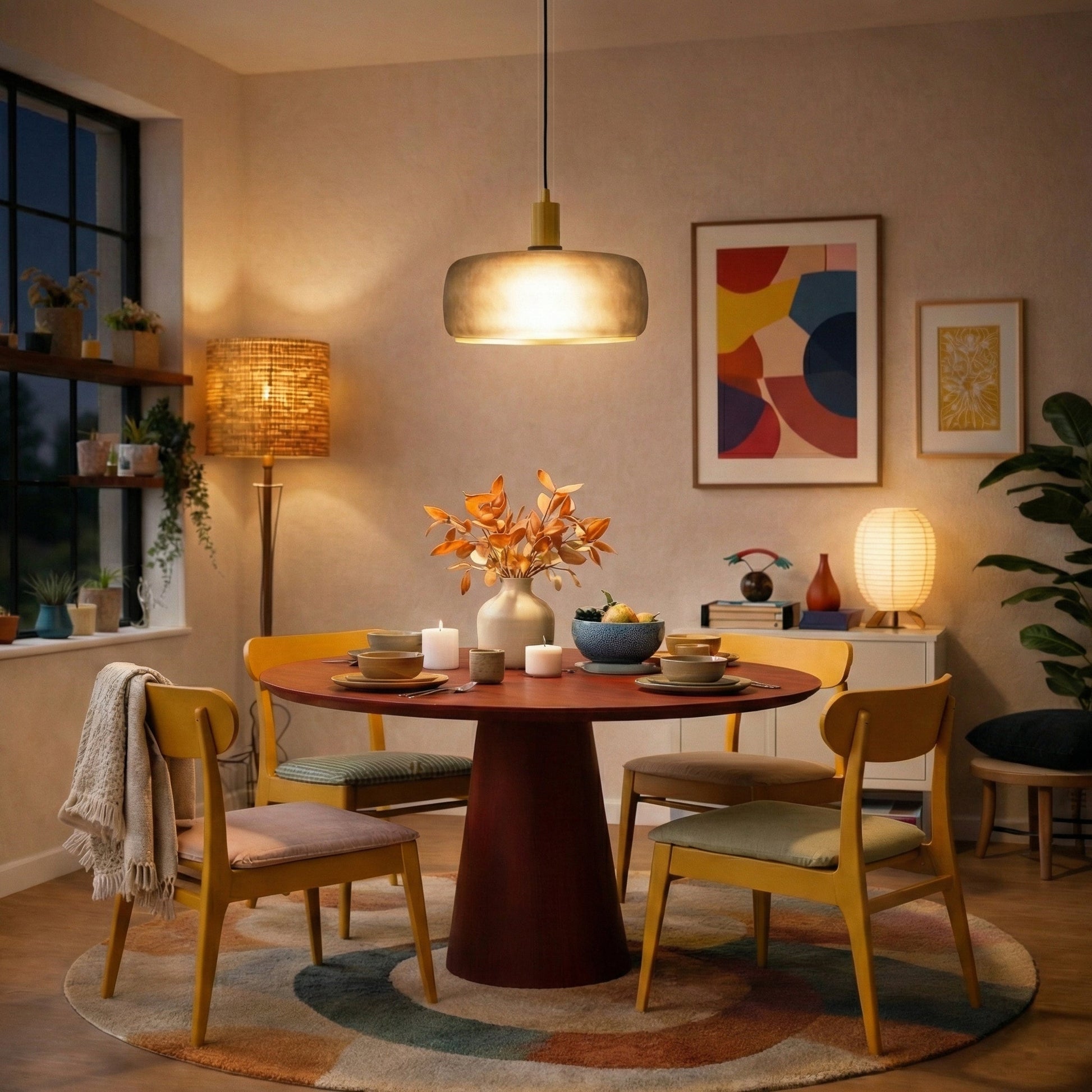 Dune Pendant Lamp | Black Sprayed Finish and Gold Accents