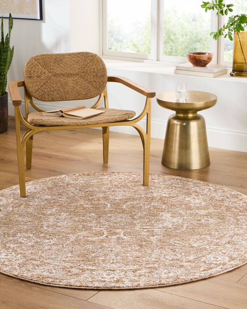 Da Vinci Cream/Tan Machine Woven Rug DVC-2301 - roomscene