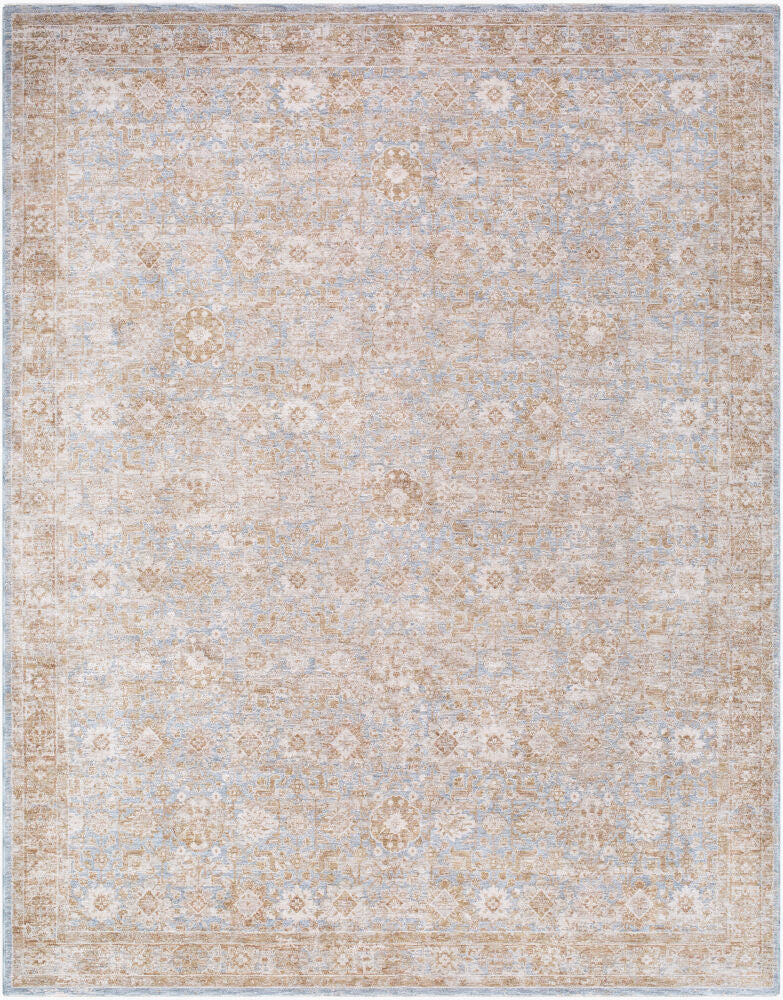 Da Vinci Blue/Tan Machine Woven Rug DVC-2303 - 2'7" x 10'