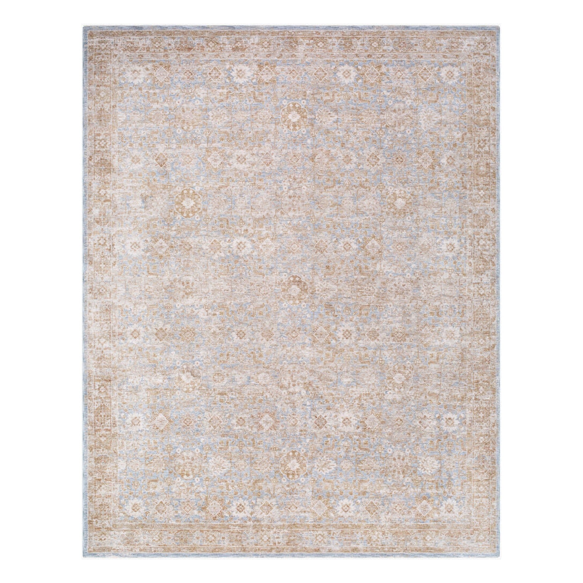 Da Vinci Blue/Tan Machine Woven Rug DVC-2303 - 2'7" x 10'