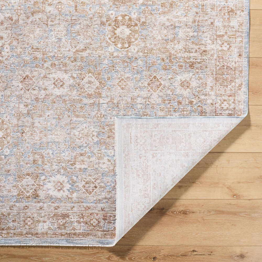 Da Vinci Blue/Tan Machine Woven Rug DVC-2303 - fold