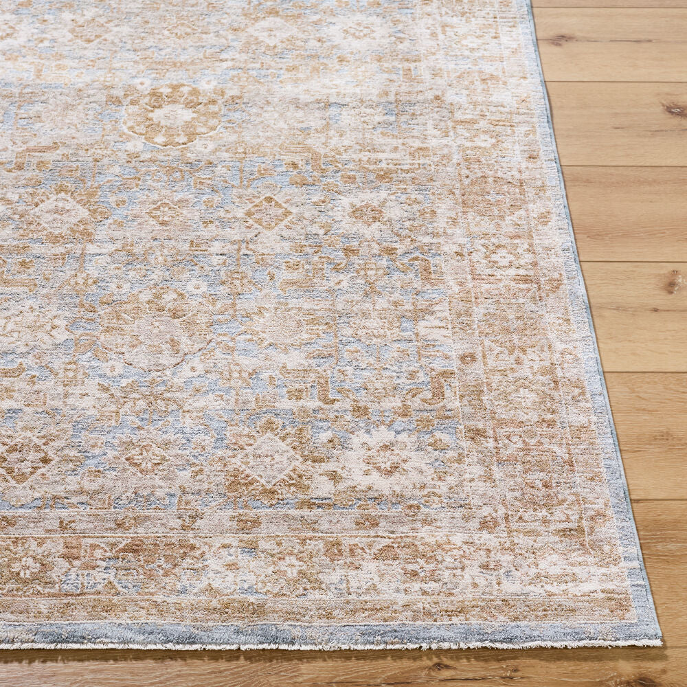 Da Vinci Blue/Tan Machine Woven Rug DVC-2303 - front