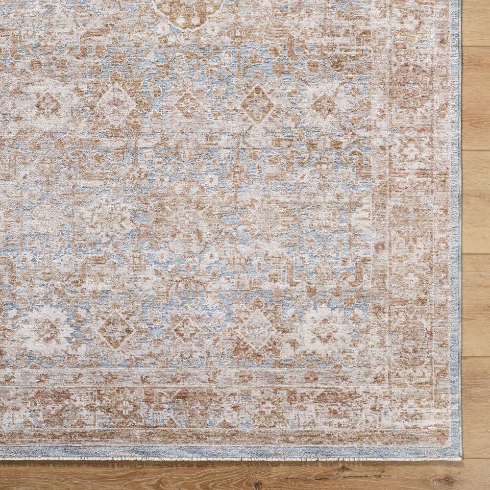 Da Vinci Blue/Tan Machine Woven Rug DVC-2303 - overhead