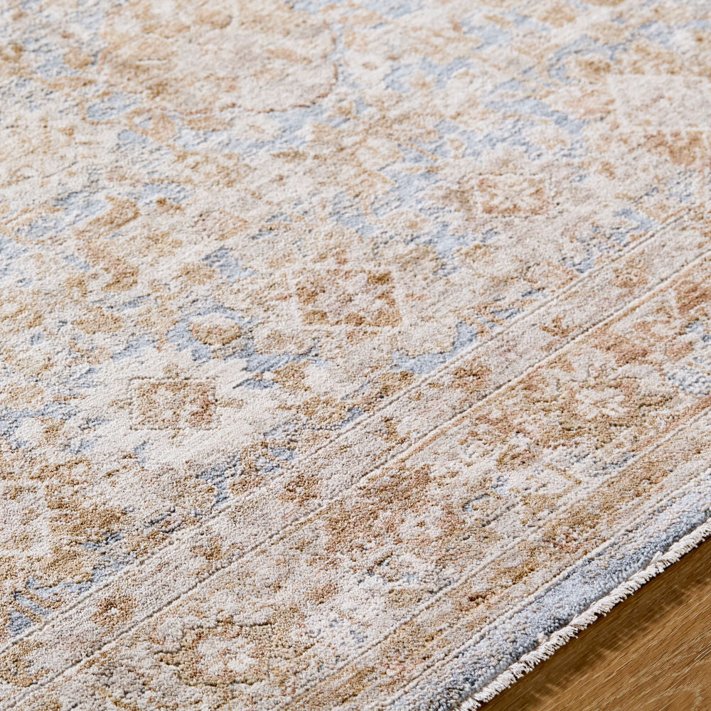 Da Vinci Blue/Tan Machine Woven Rug DVC-2303 - texture