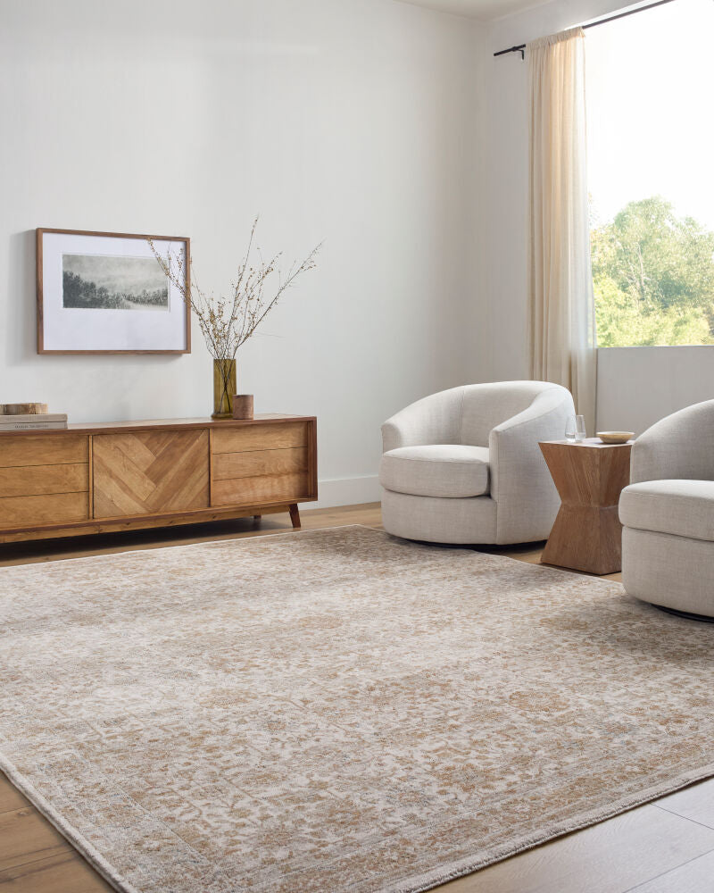 Da Vinci Blue/Tan Machine Woven Rug DVC-2306 - roomscene