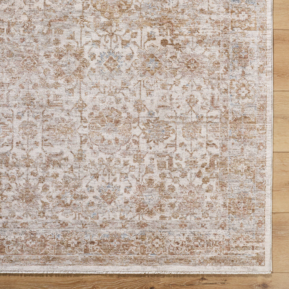 Da Vinci Blue/Tan Machine Woven Rug DVC-2306 - overhead