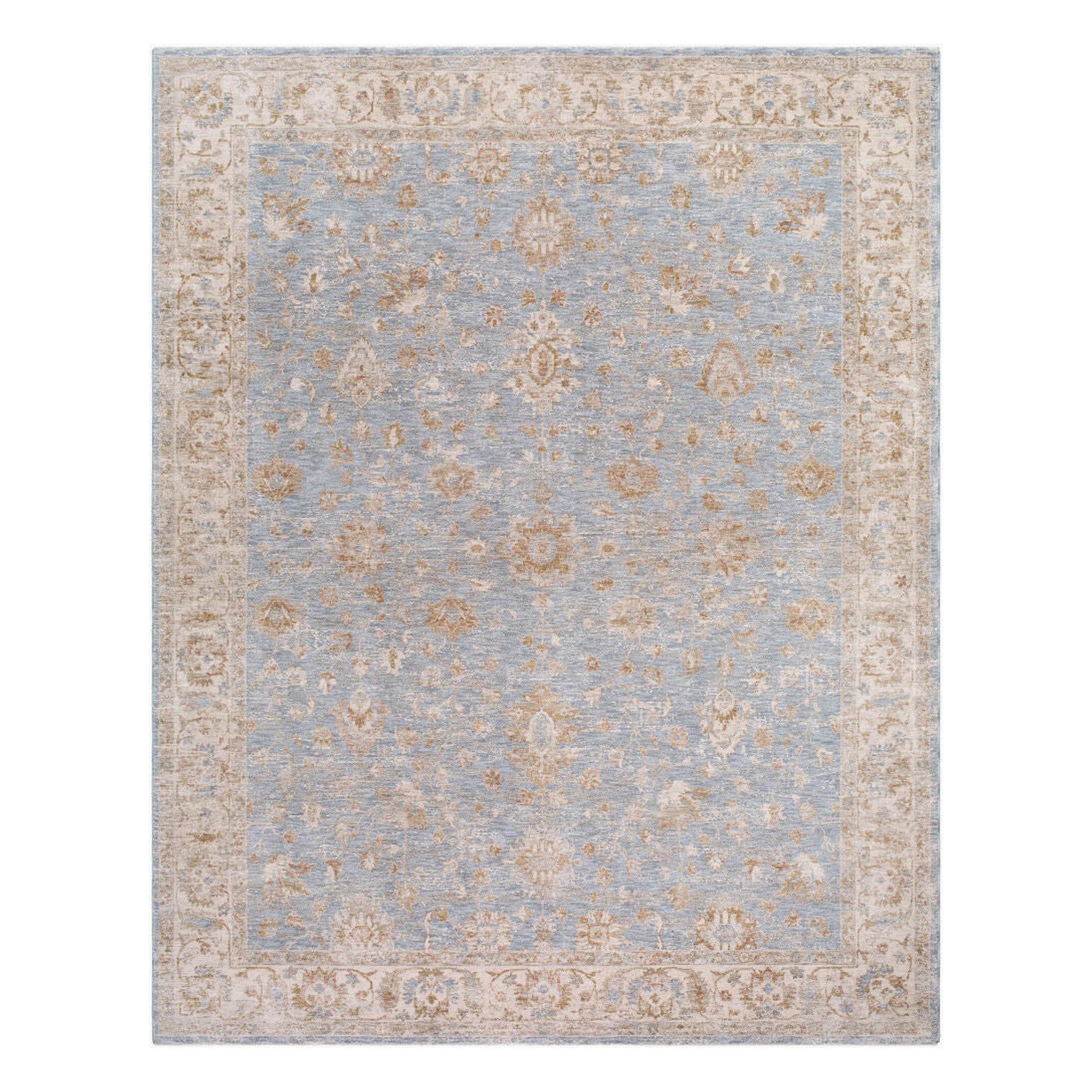 Da Vinci Blue/Tan Machine Woven Rug DVC-2307 - 2'7" x 10'