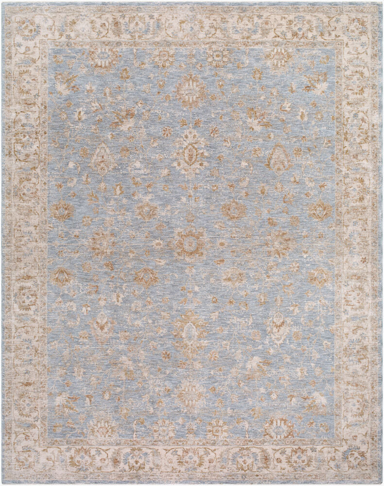 Da Vinci Blue/Tan Machine Woven Rug DVC-2307 - 2'7" x 10'