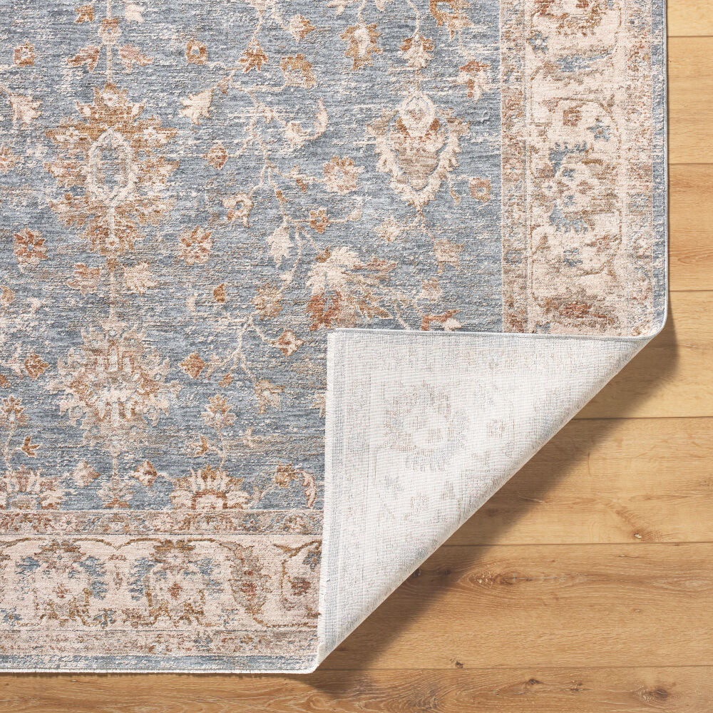 Da Vinci Blue/Tan Machine Woven Rug DVC-2307 - fold