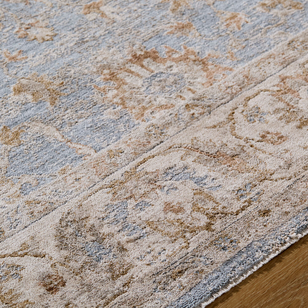 Da Vinci Blue/Tan Machine Woven Rug DVC-2307 - texture
