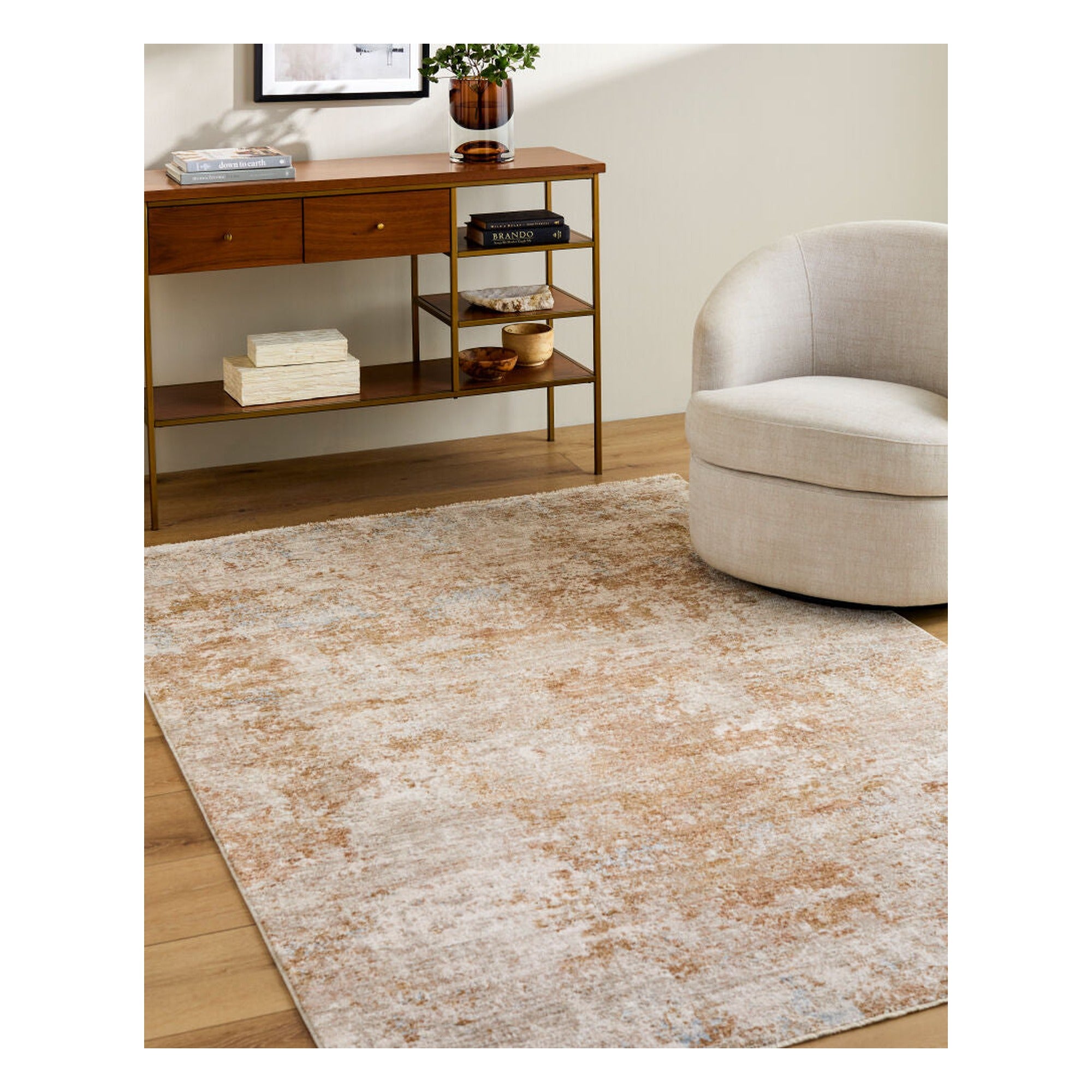 Da Vinci Dusty Sage/Sage Machine Woven Rug - roomscene