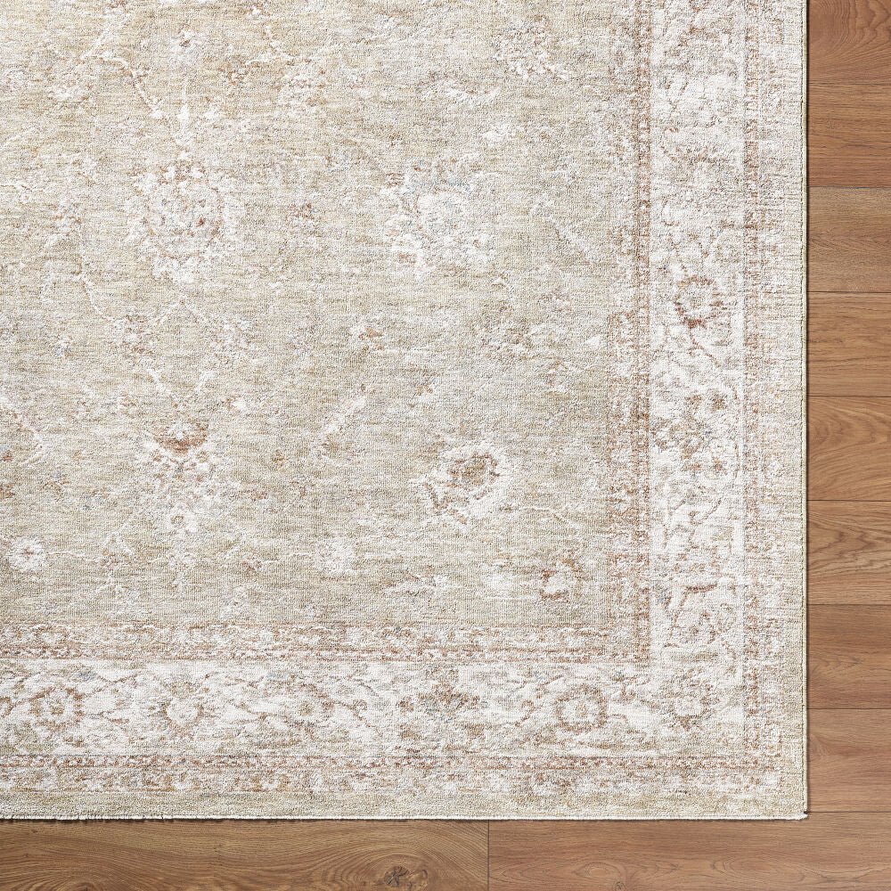 Da Vinci Dusty Sage/Tan Machine Woven Rug DVC-2317 - overhead