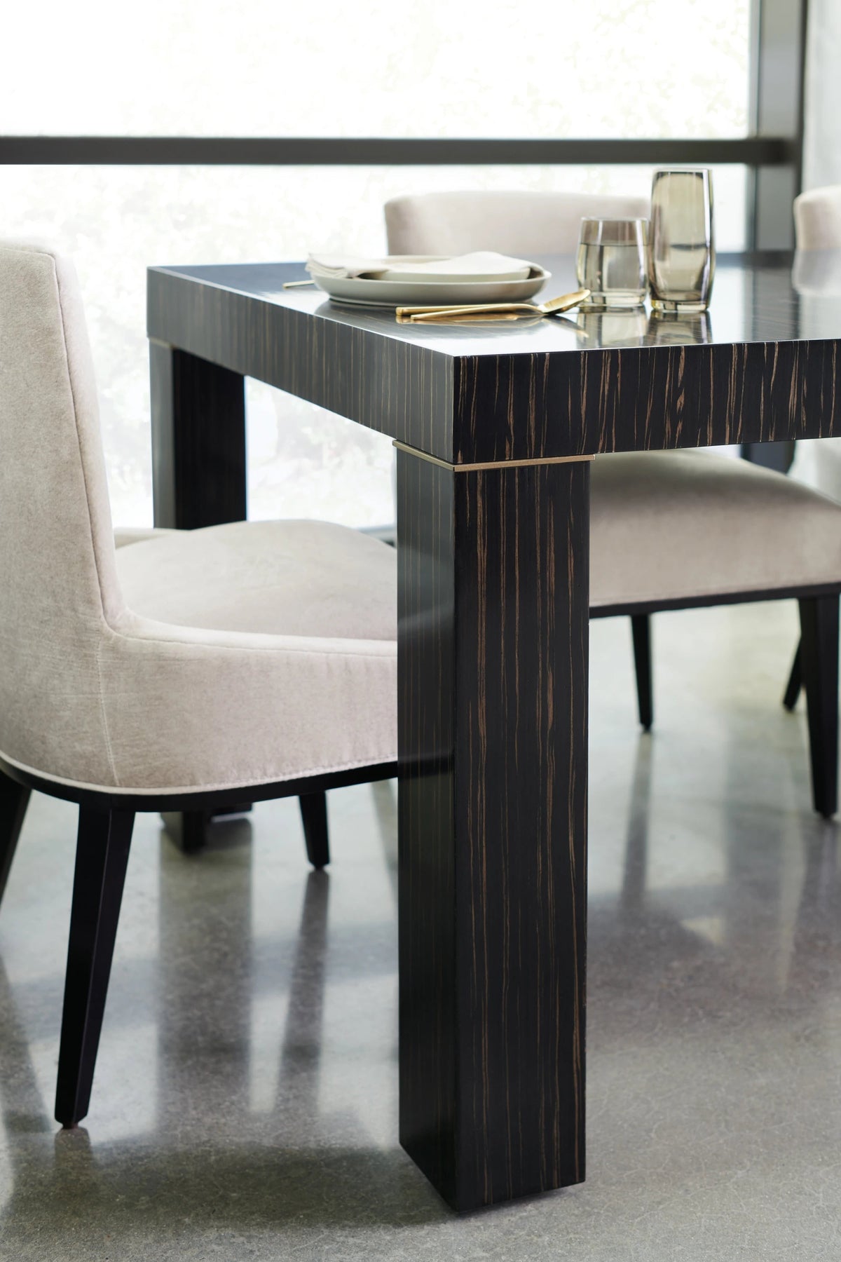 Edge Dining Table Lucent Bronze Metallic Paint 80" by Caracole - view 4
