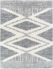 Deluxe Shag Charcoal/Cream Machine Woven Rug - 2'7" x 10'
