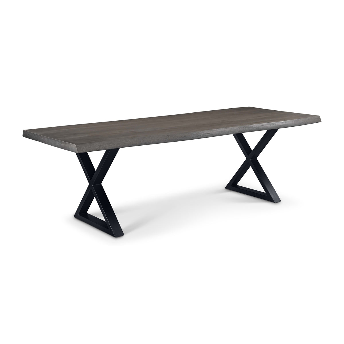 Brooks Dining Table X Base 40" x 92" Sandblasted Grey Top - Black Base by Urbia - detail 2