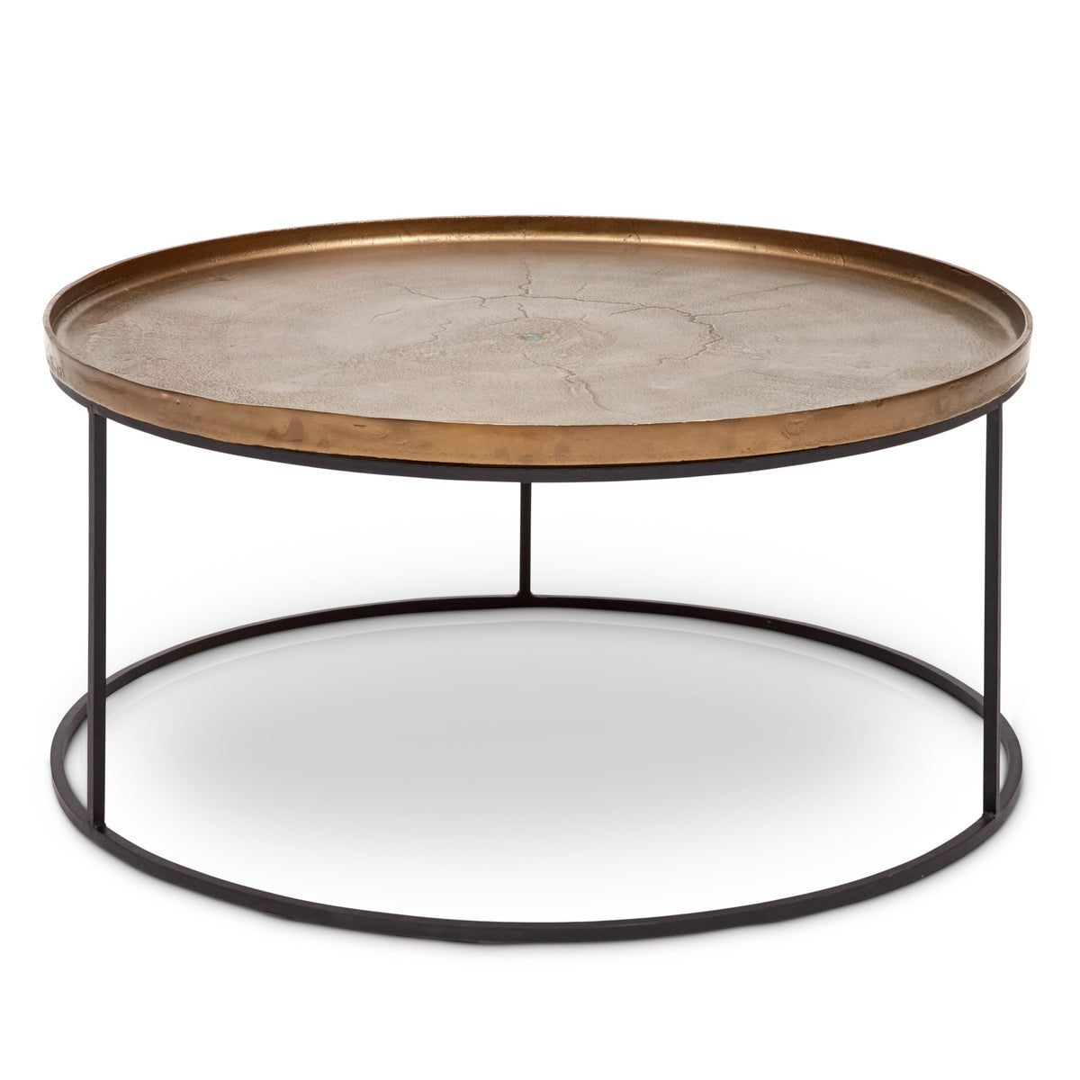Elements Sana Coffee Table Antique Brass Top - Black Frame by Urbia - detail 2