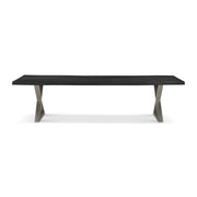 Brooks Dining Table X Base 40" x 116" Ebonized Top - Pewter Base by Urbia - product view