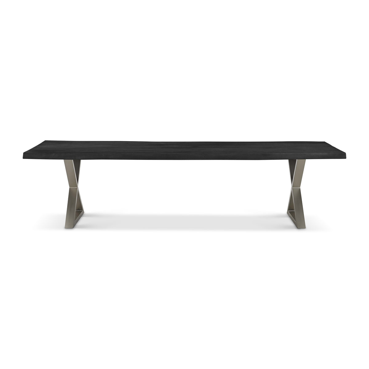 Brooks Dining Table X Base 40" x 116" Ebonized Top - Pewter Base by Urbia - product view