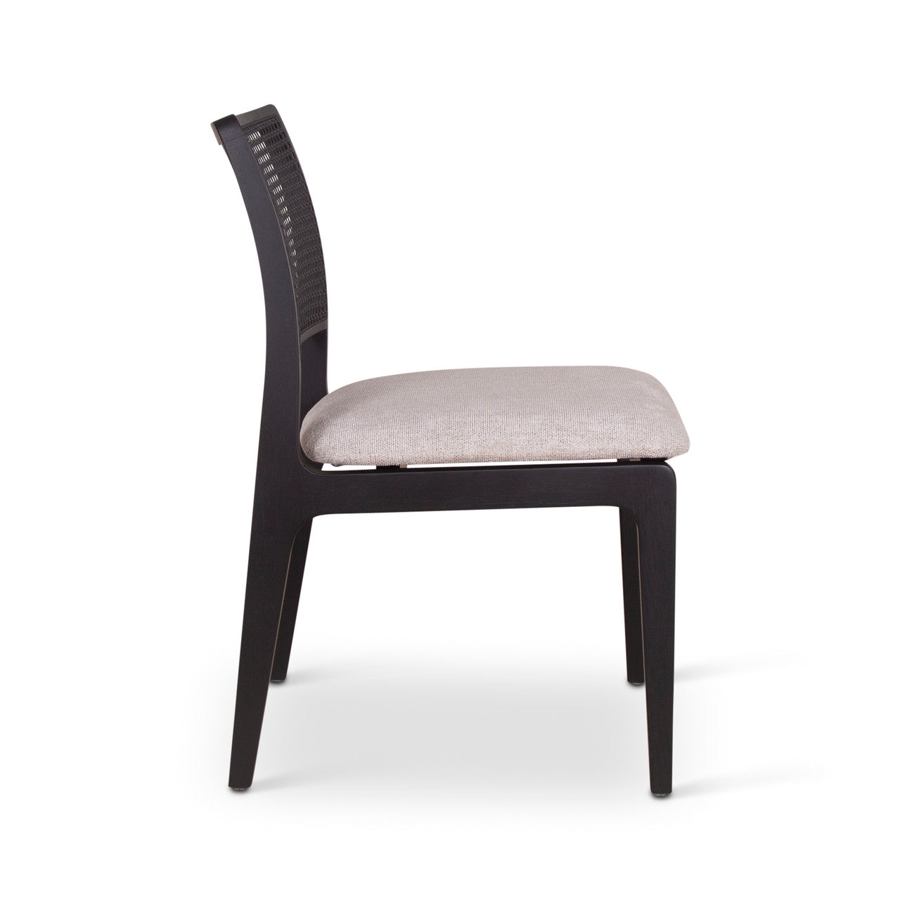 Modern Brazilian - Larissa Side Chair - Harvest Jute Upholstery - Ebano Frame
