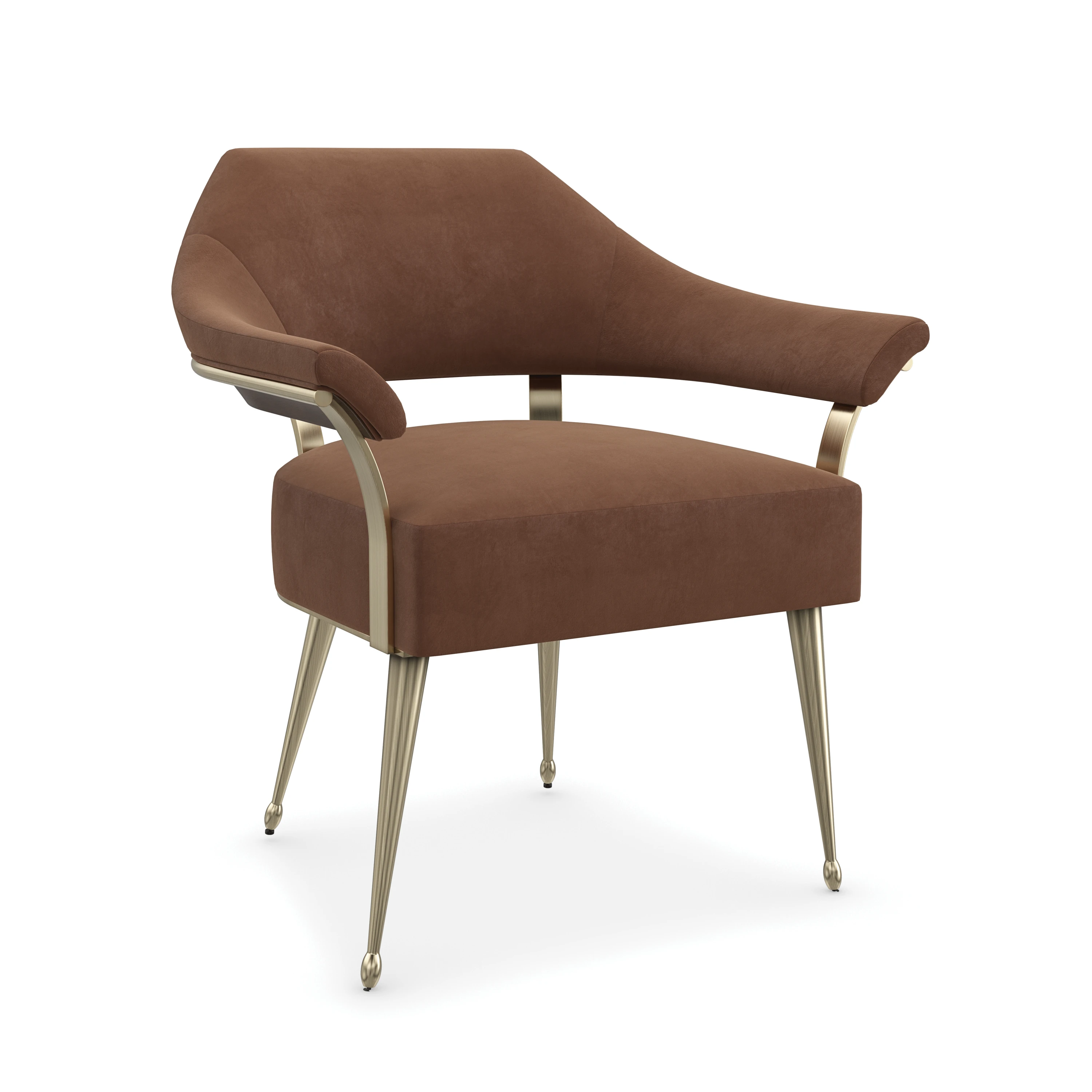 Louisette - Chestnut Champagne Gold Accent Chair 30.75" by Caracole - view 5