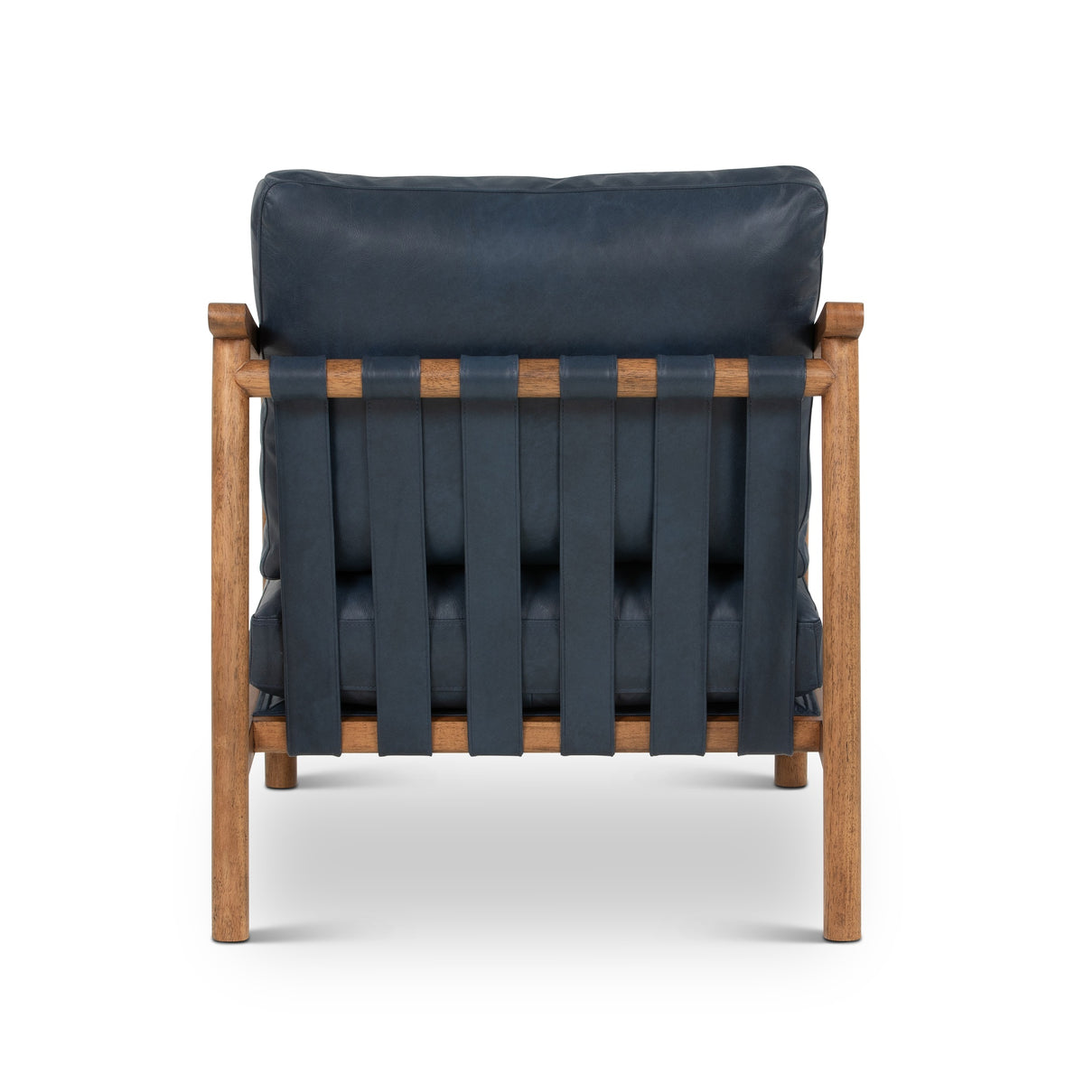 Rowan Leather Accent Chair Dark Oak, Oxford Blue by Urbia - detail 5