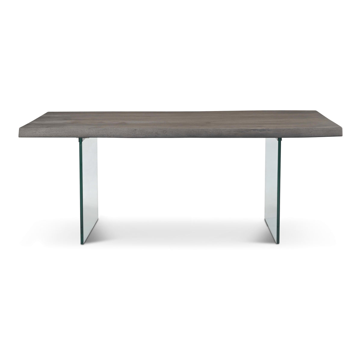 Brooks Dining Table Glass Base 40" x 79" Sandblasted Grey Top - Clear Glass Base by Urbia - product view