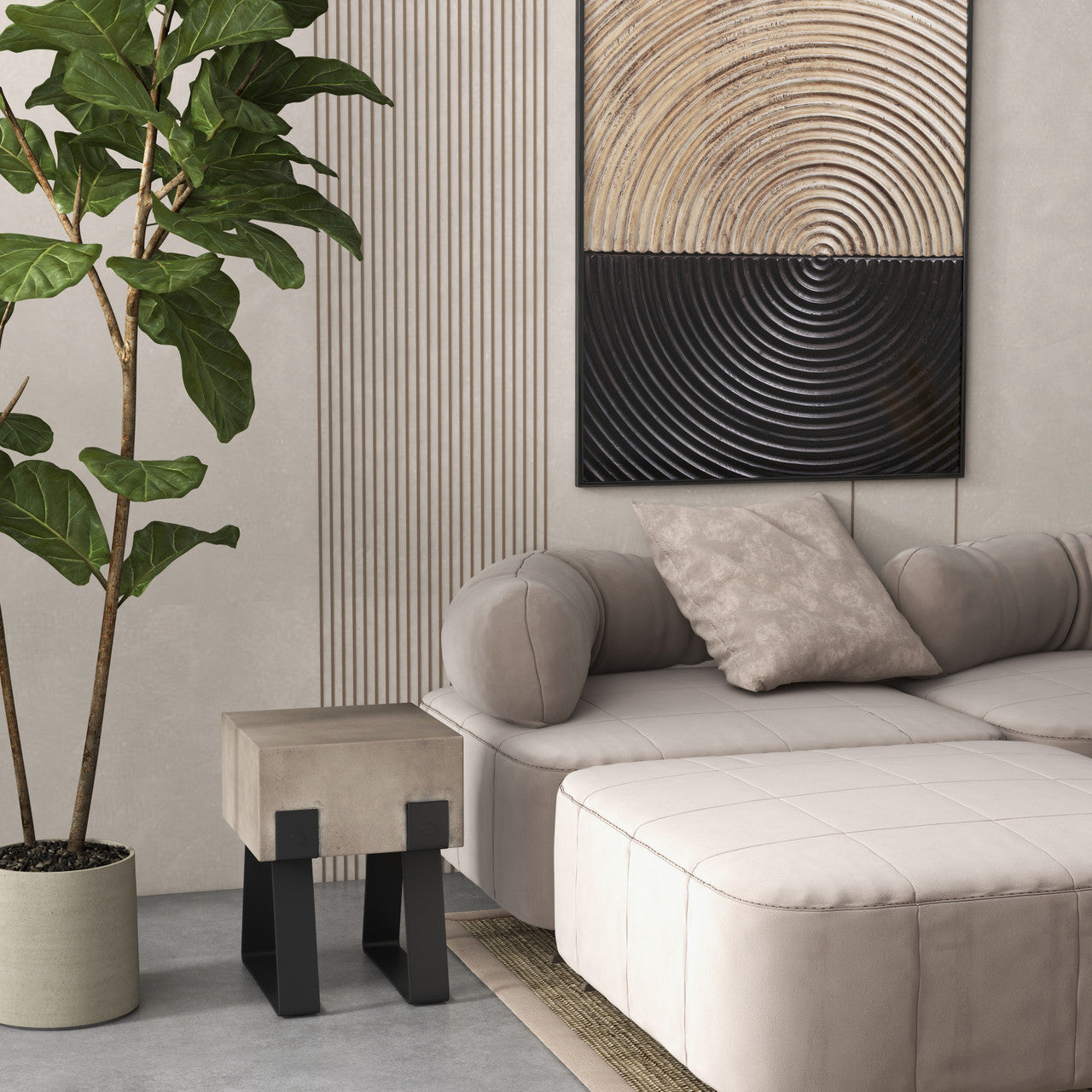 Mixx - Industrial Stool - Black Legs - Dark Grey Seat