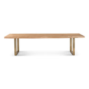 Brooks Dining Table U Base 40" x 116" Teak Top - Brass Base by Urbia - product view