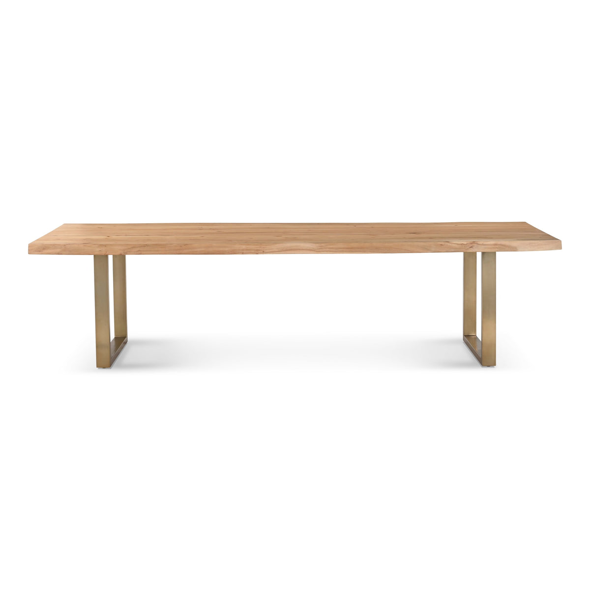 Brooks Dining Table U Base 40" x 116" Teak Top - Brass Base by Urbia - product view