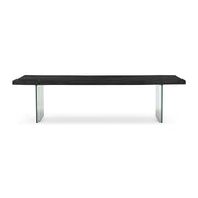 Brooks Dining Table Glass Base 40" x 116" Ebonized Top - Clear Glass Base by Urbia - product view
