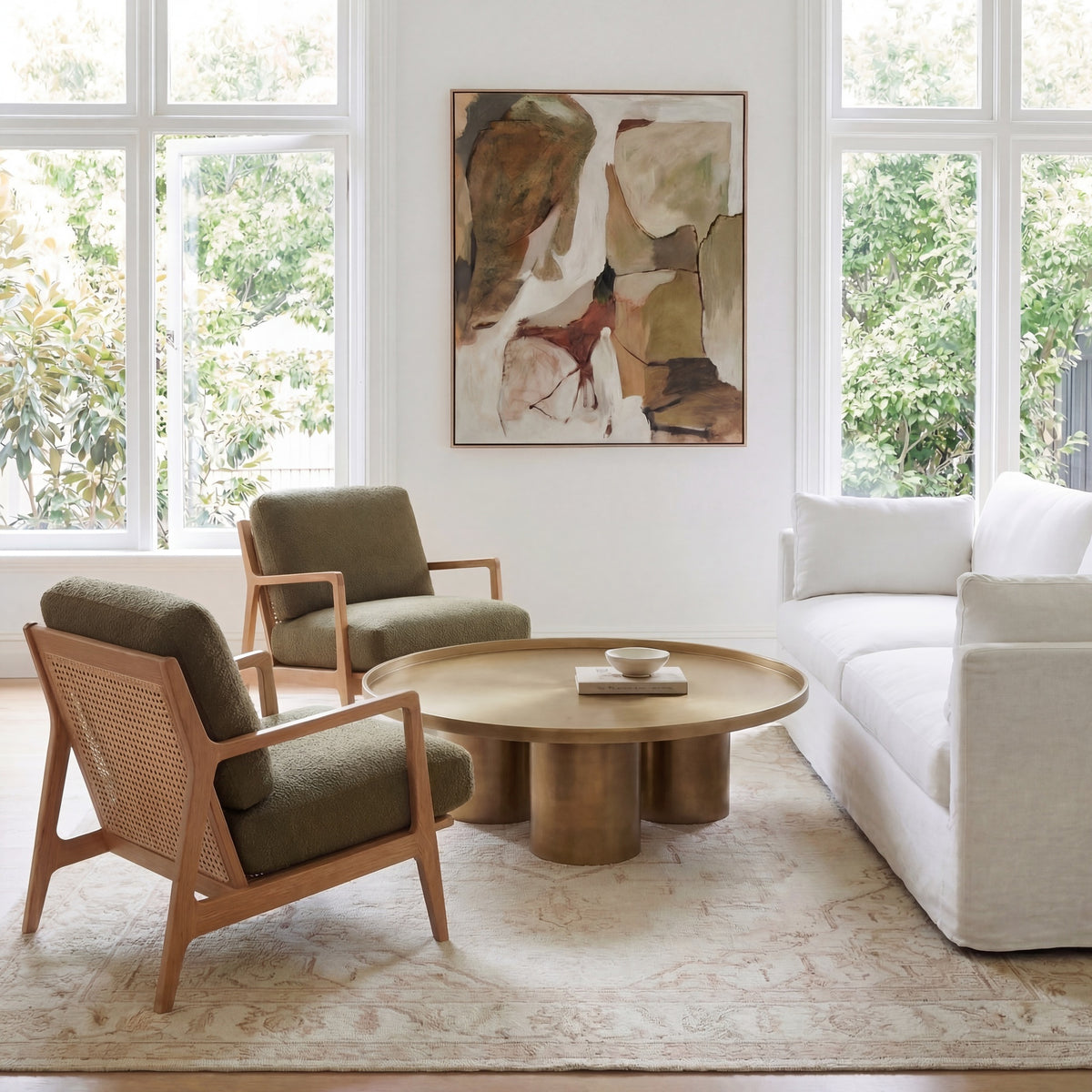 Carmelo Accent Chair Natural, Forest Green by Urbia - detail 7