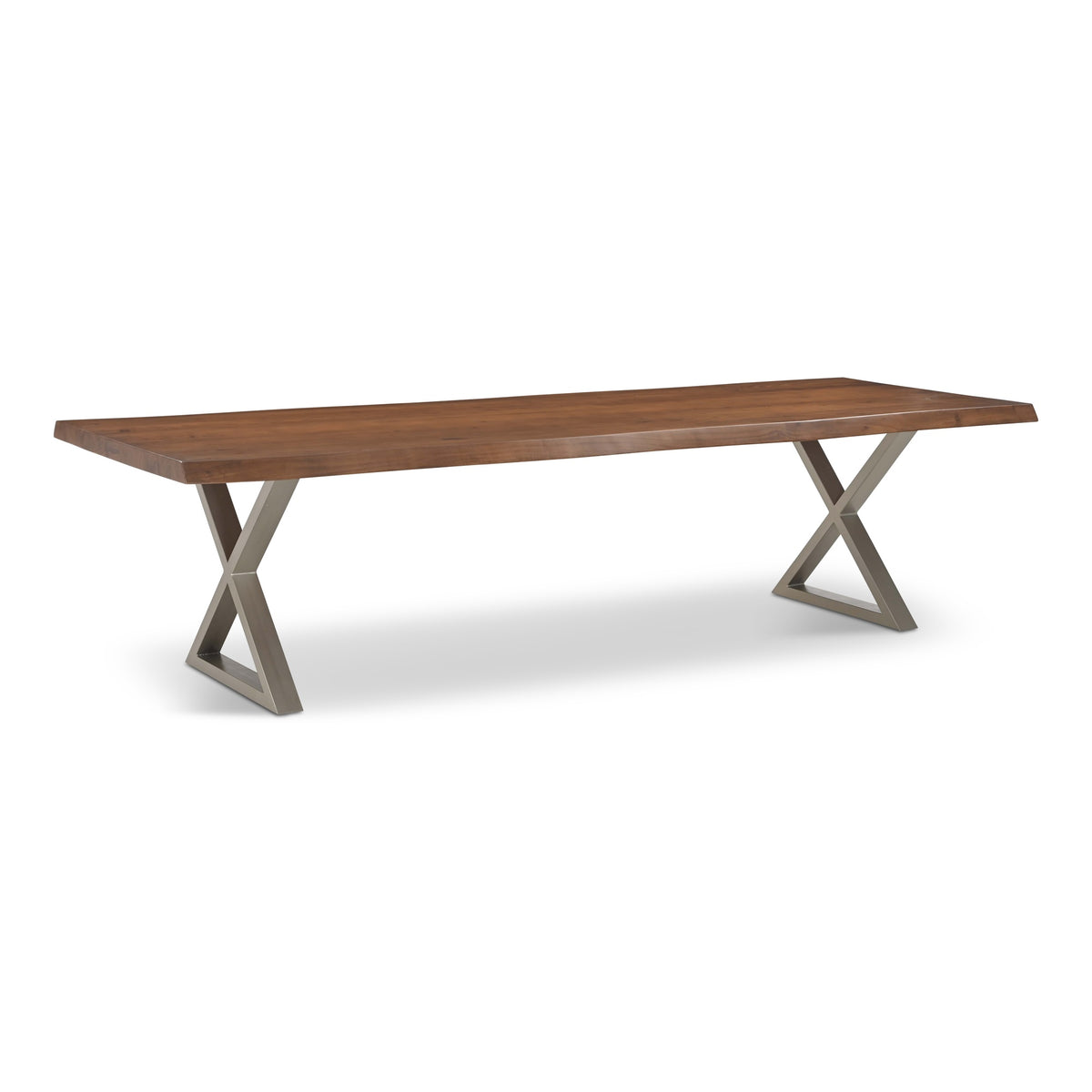 Brooks Dining Table X Base 40" x 116" Americano Top - Pewter Base by Urbia - detail 2
