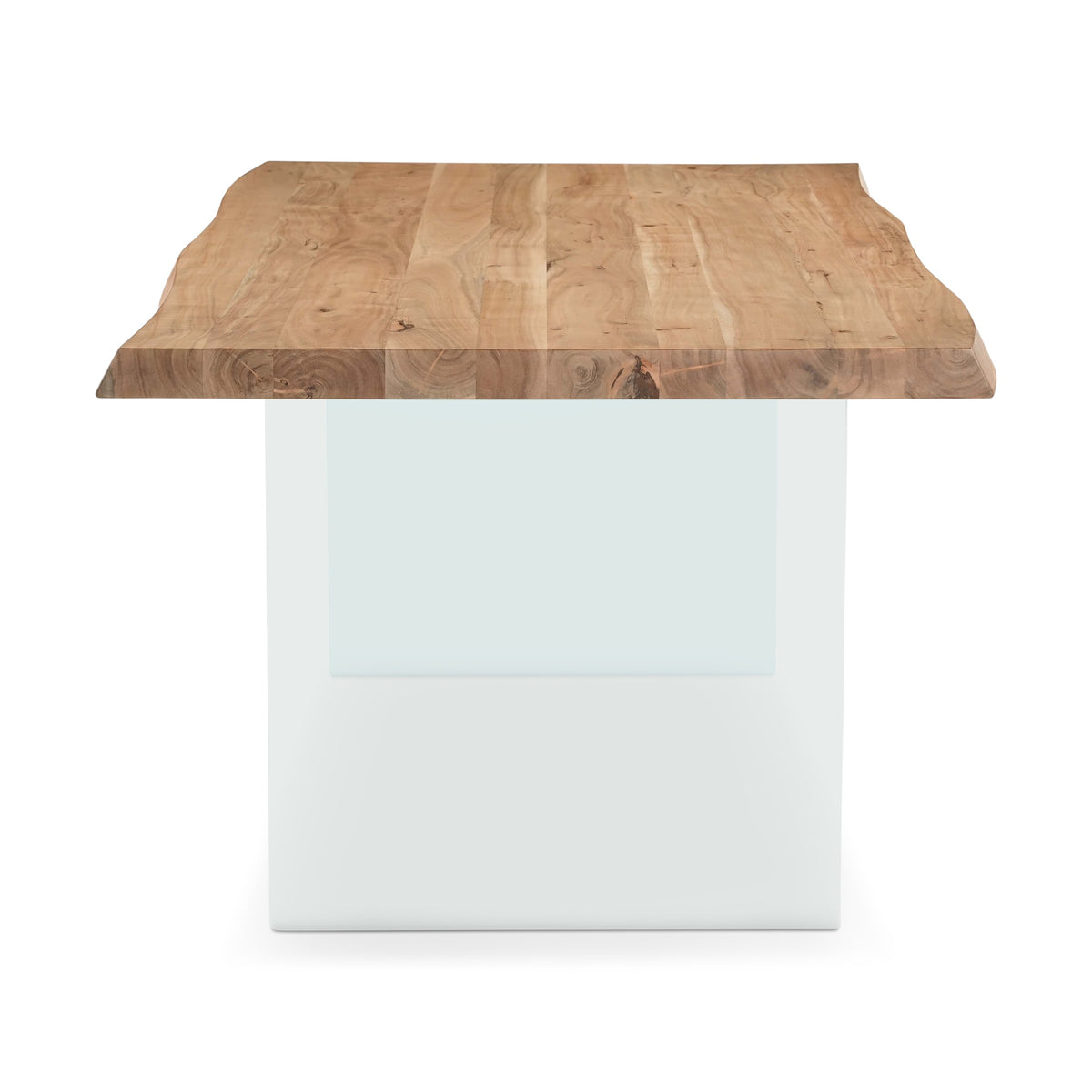 Brooks Glass Base Teak Top Dining Table 79" by Urbia - detail 3