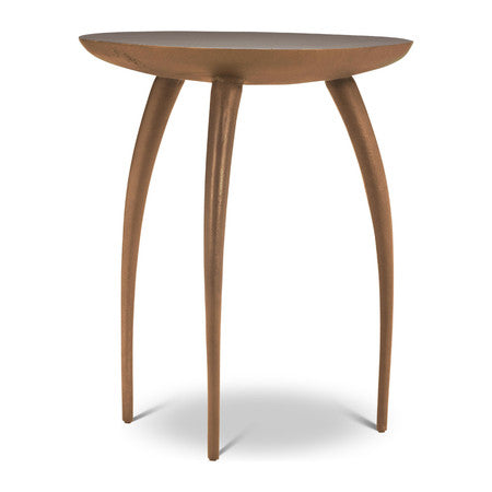 Elements Keel End Table - Antique Brass