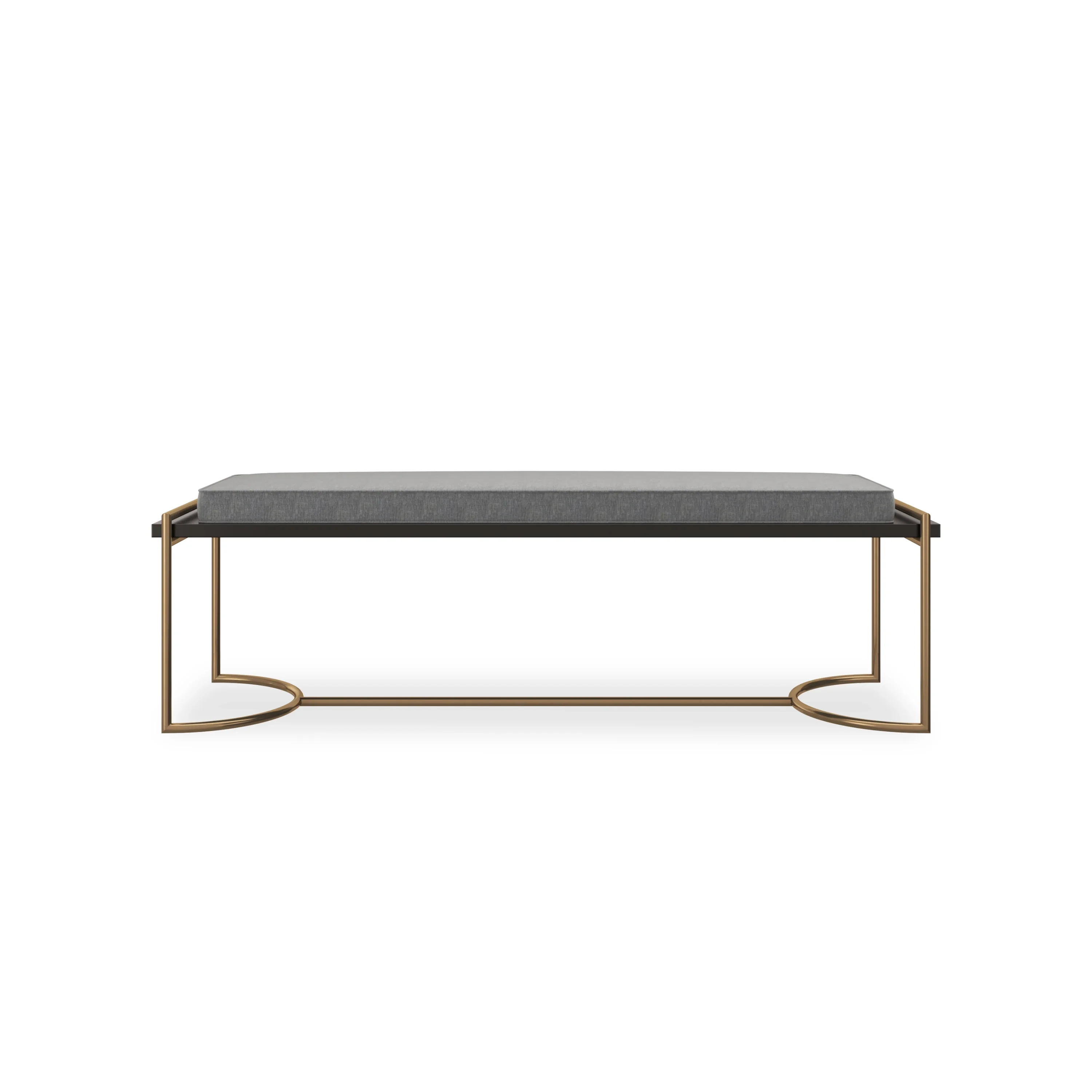 Slim Line Champagne Gold Bench 59" by Caracole
