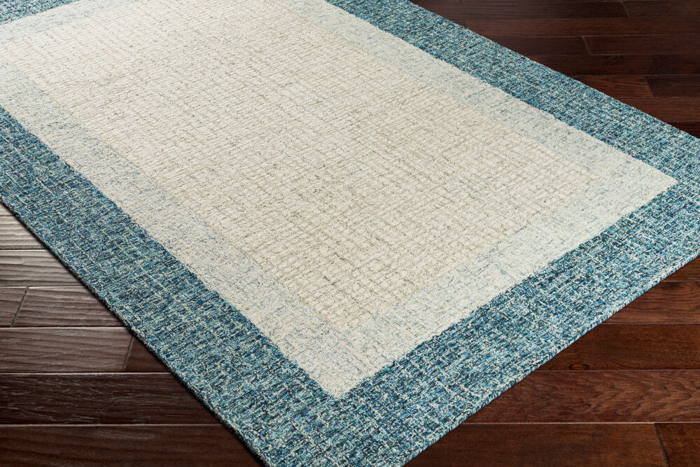 Elena Cream/Teal Handmade Rug EAE-2300 - corner