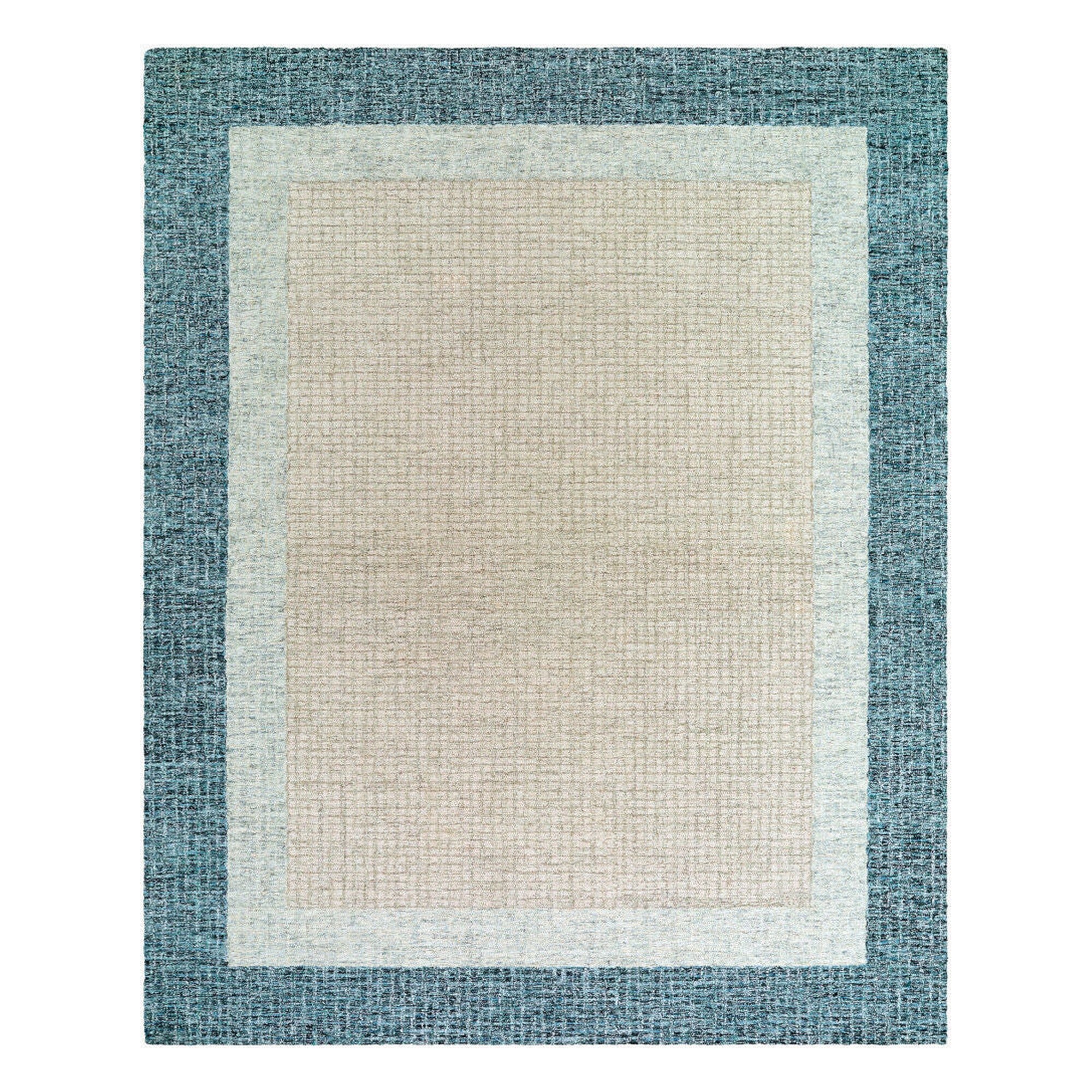 Elena Cream/Teal Handmade Rug EAE-2300 - 2'6" x 10'