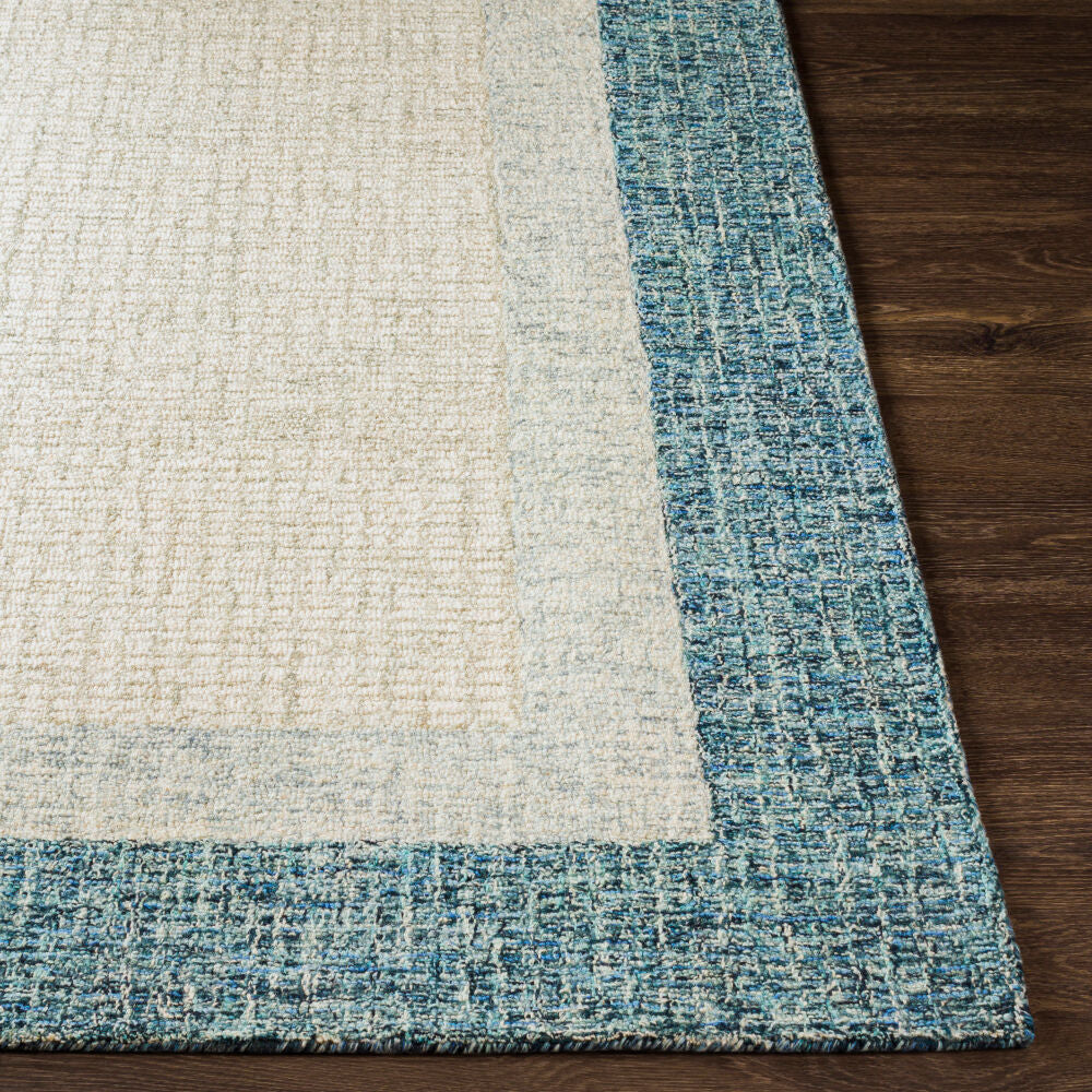 Elena Cream/Teal Handmade Rug EAE-2300 - front
