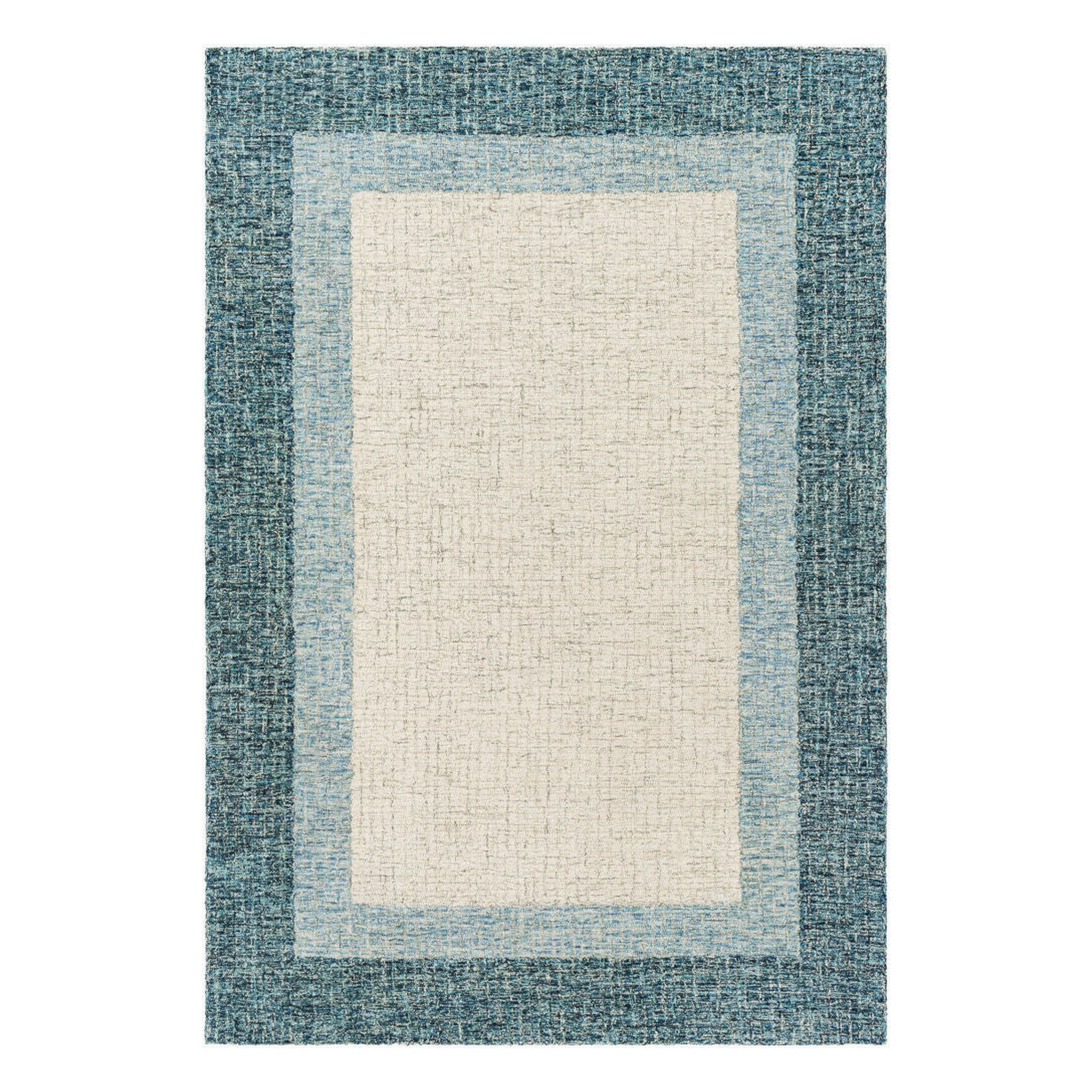 Elena Cream/Teal Handmade Rug EAE-2303 - 2'6" x 10'