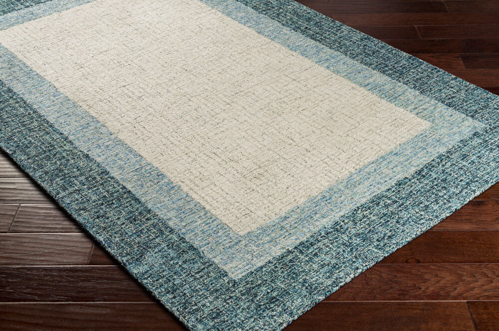 Elena Cream/Teal Handmade Rug EAE-2303 - corner