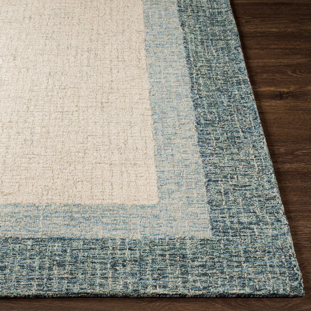 Elena Cream/Teal Handmade Rug EAE-2303 - front