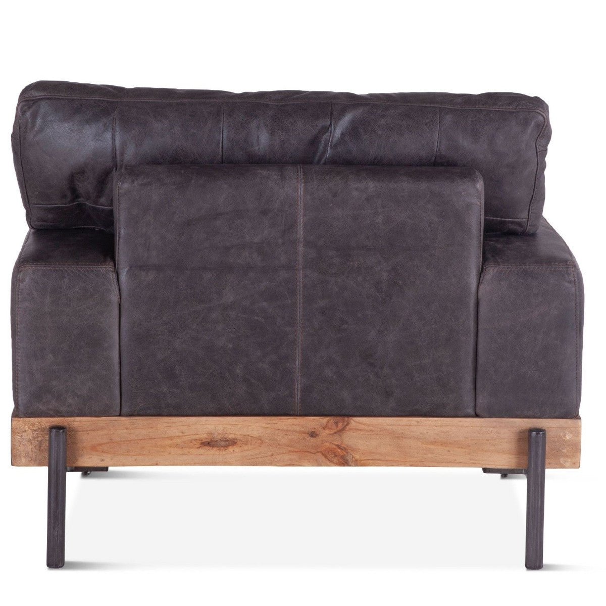 Loft Retro Industrial Black Leather Club Chair 41"