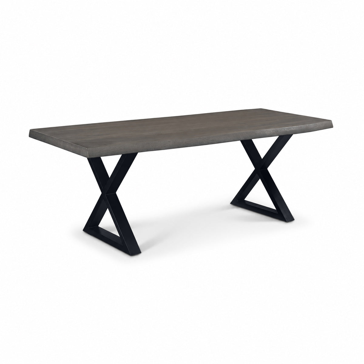 Brooks Dining Table X Base 40" x 79" Sandblasted Grey Top - Black Base by Urbia - detail 2