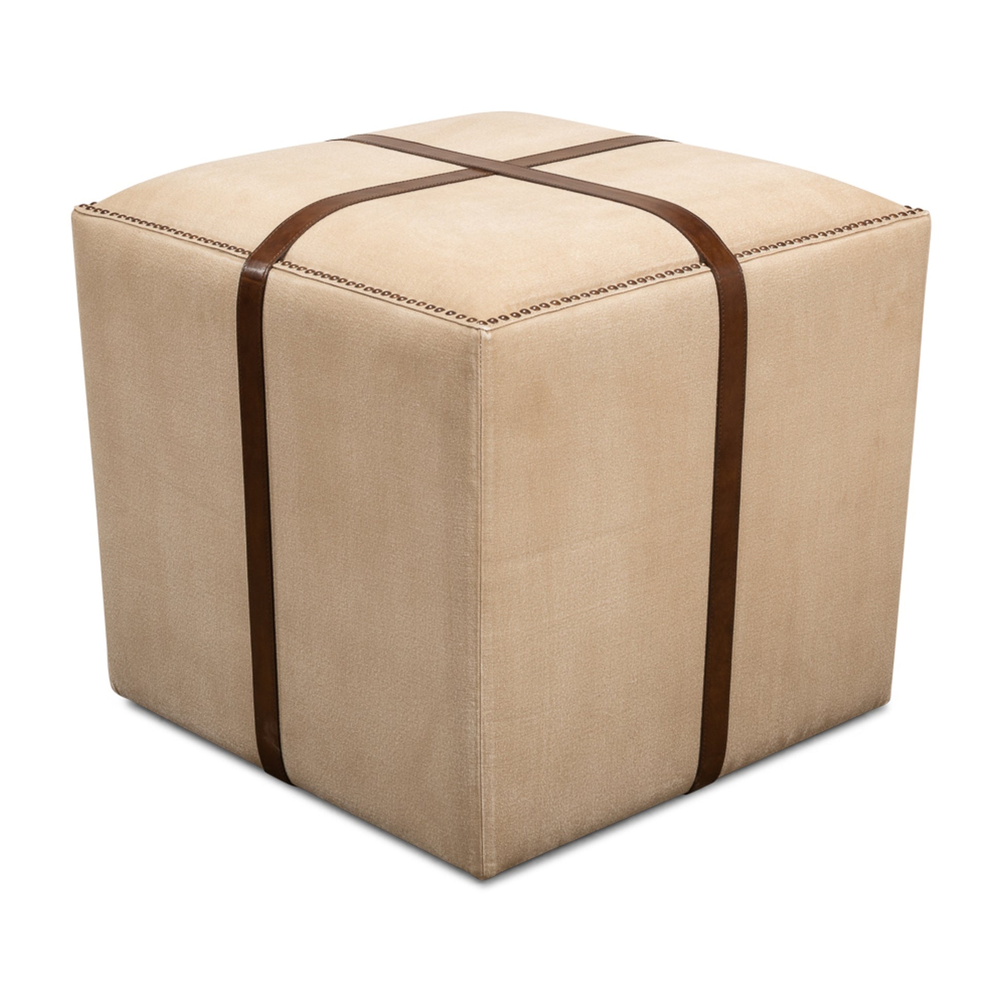 Strap Canvas & Leather Stool by Sarreid Ltd