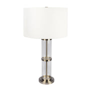 Echo Table Lamp | Brushed Nickel and Clear Glass Body