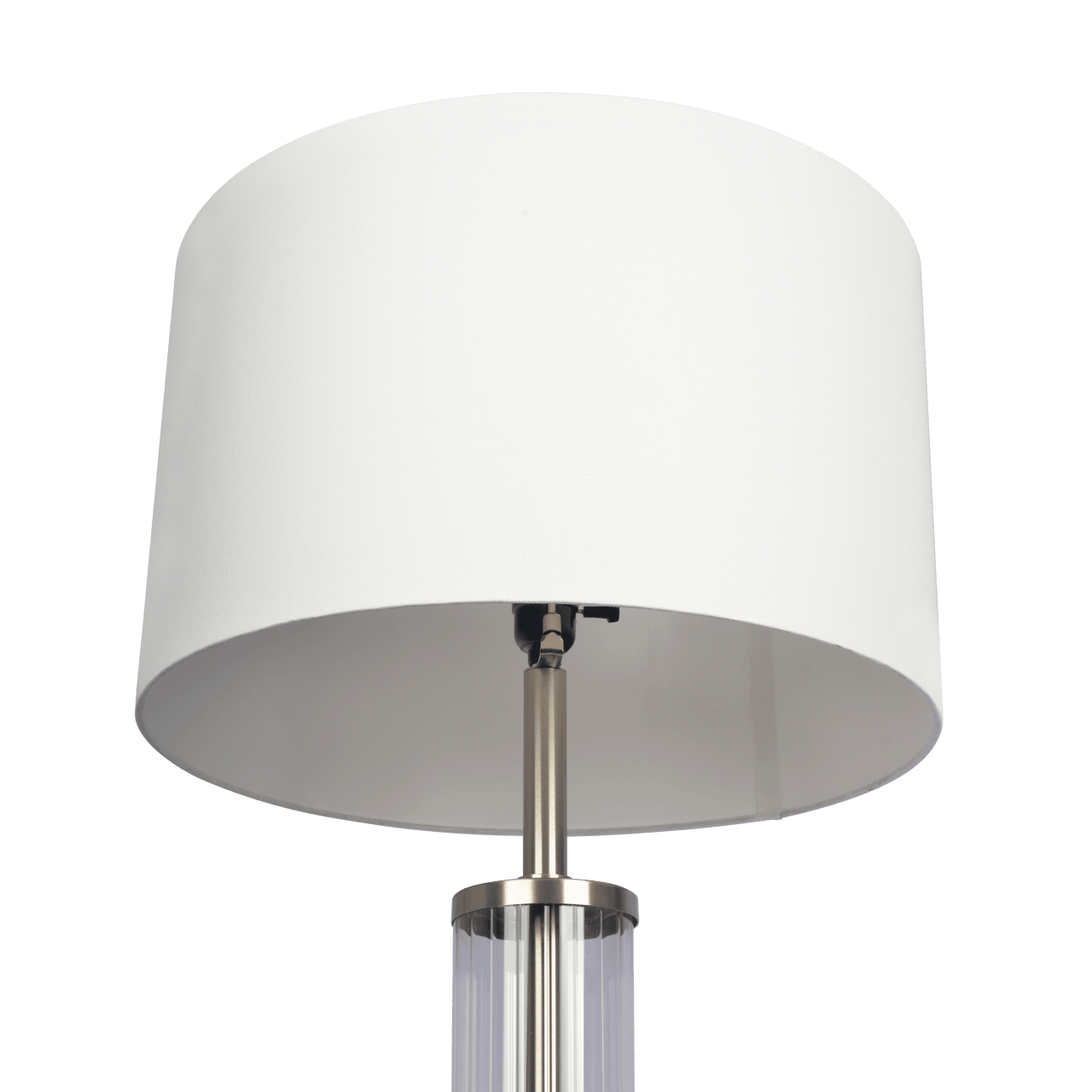 Echo Brushed Nickel Table Lamp with On/Off Switch Clear Glass Body  Metal Base